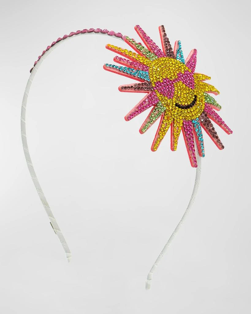 Bari Lynn Girl's Rainbow Sun Emoji Headband 1