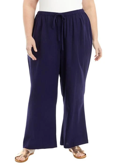 philosophy Plus Size Pull On Linen Pants 1