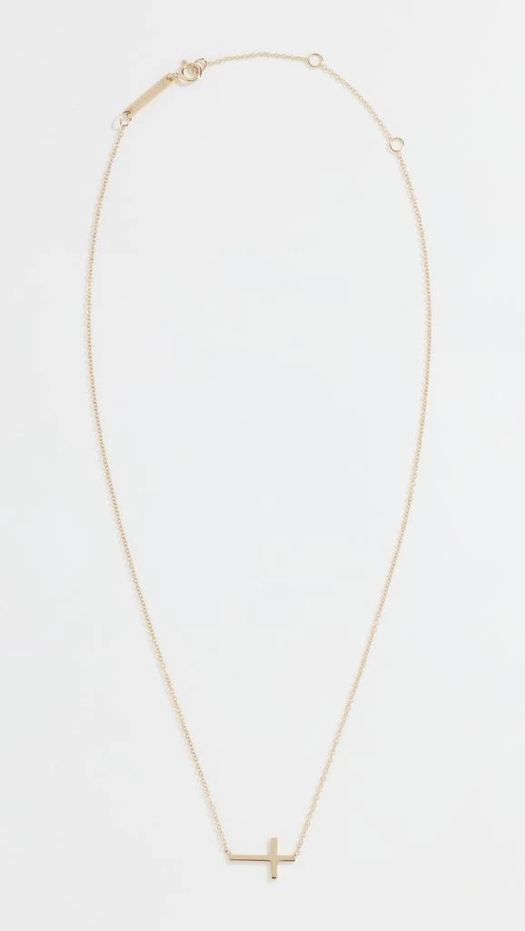 Zoe Chicco 14k Gold Small Horizontal Cross Necklace 3