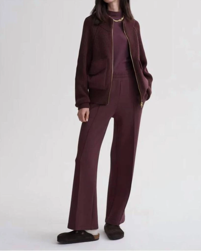 Varley Tessa Knit Jacket In Deep Mahogany 1