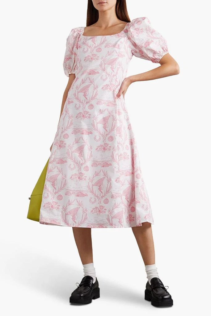 SINDISO KHUMALO Palesa cutout printed cotton-poplin midi dress 2