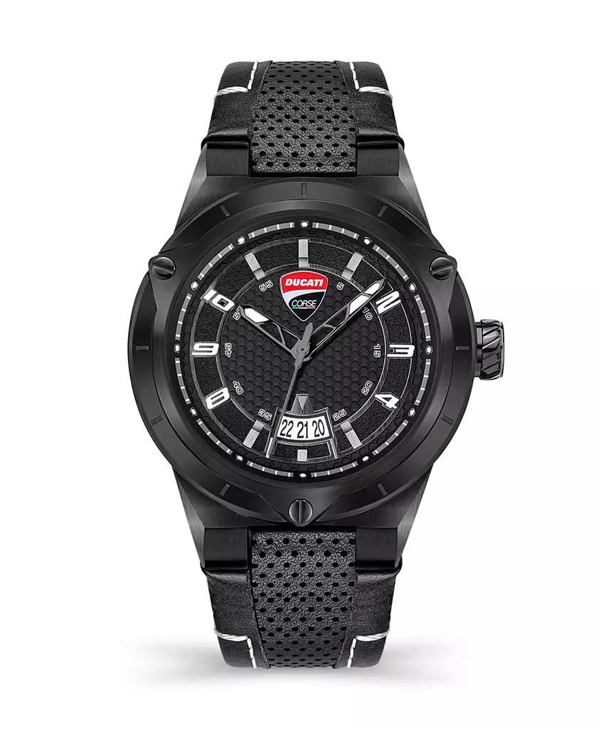 Ducati Corse Men's Quartz Black Genuine Leather Watch 45mm 1
