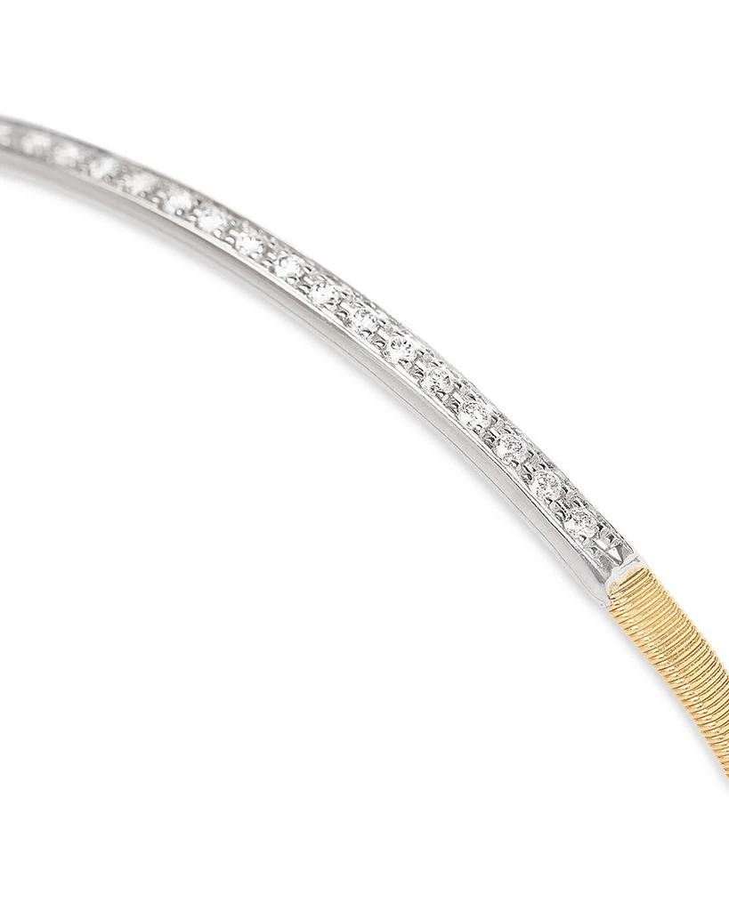 Marco Bicego 18K White & Yellow Gold Marrakech Diamond Twist Bangle Bracelet 3