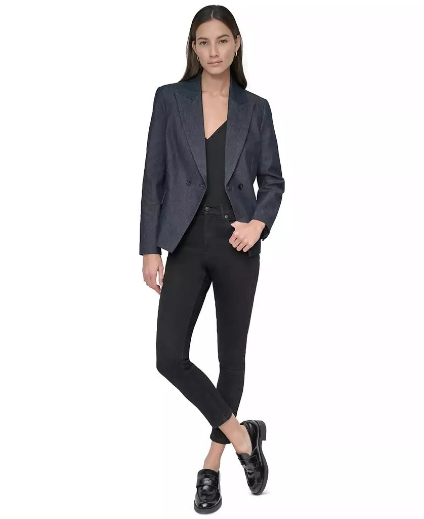 DKNY Women's Double-Breasted Denim Blazer 6