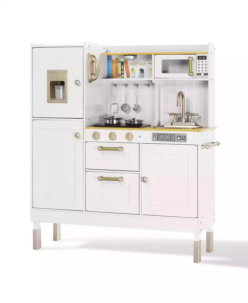 Kinder King Pretend Play Kitchen Wooden Toy Set for Kids w/Lights
Sounds, Utensils, Oven, Microwave