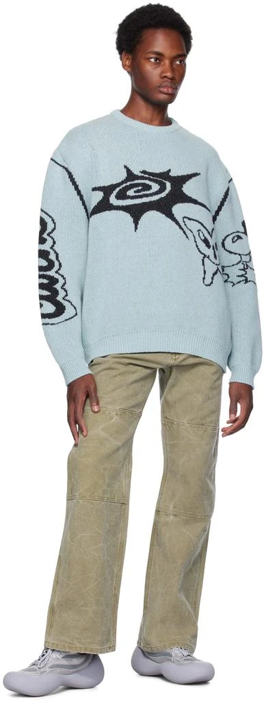 Carne Bollente SSENSE Exclusive Blue Cartoon Wetwork Sweater 4