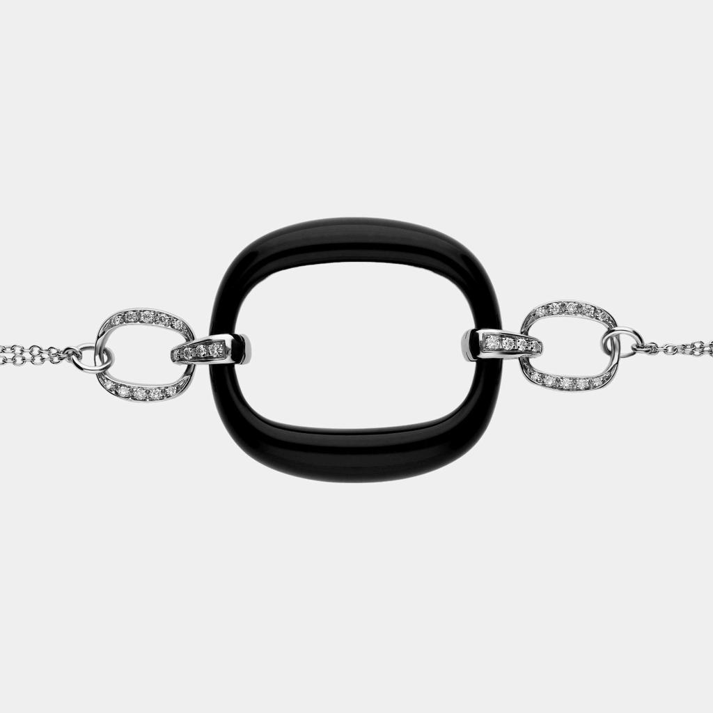 Damiani Damiani 18K White Gold, Black Onyx and Diamond Statement Bracelet