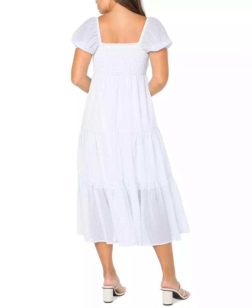 Celebrity Pink Juniors' Smocked Puff-Sleeve Midi Dress