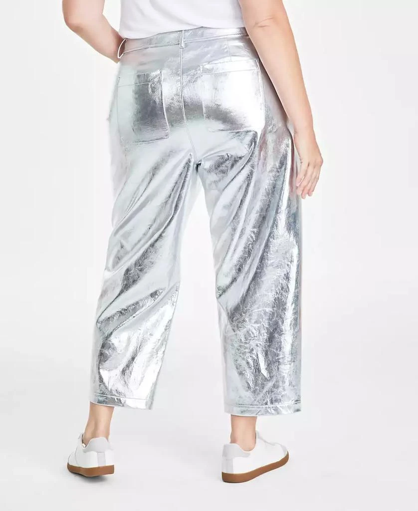 On 34th Trendy Plus Cropped Straight-Leg Metallic Pants, Created for Macy's 4