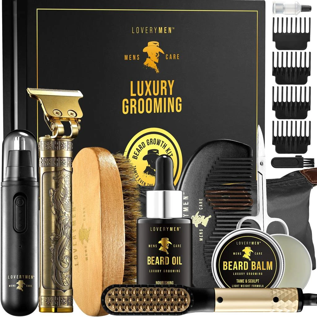 Lovery LOVERYMEN Ultimate Luxury Mens Beard Grooming Kit 9pc Gift Set 1