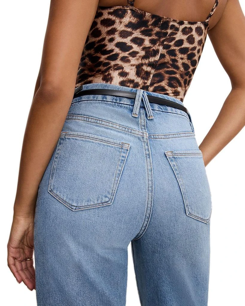 Good American Good Boy Straight Cropped Jeans in I766 6