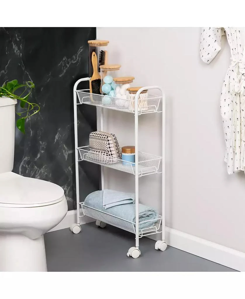 Honey Can Do 3-Tier Mesh Narrow Rolling Storage Cart 5