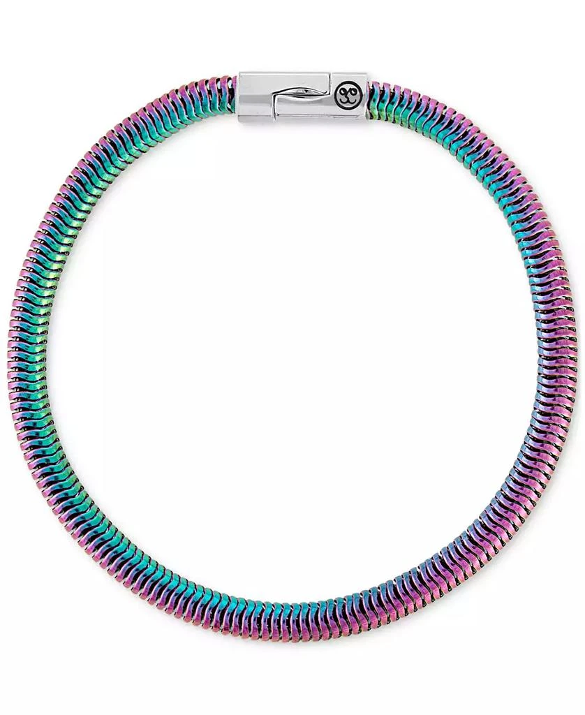 Esquire Men's Jewelry Rainbow Snake Link Chain Bracelet in Anodized Stainless Steel, Exclusively at Macy's 1