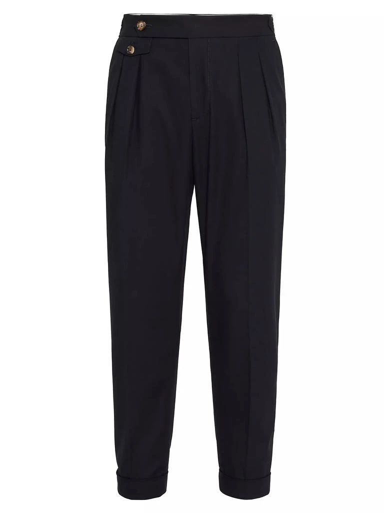 Brunello Cucinelli Crêpe Batavia Tailor Fit Trousers with Reversed Double Pleats 1