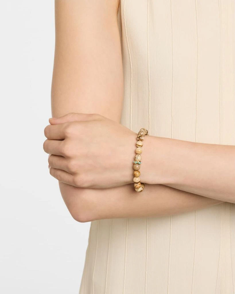 Sydney Evan Picture Jasper Bead Bracelet with Fluted Turquoise Rondelle 2