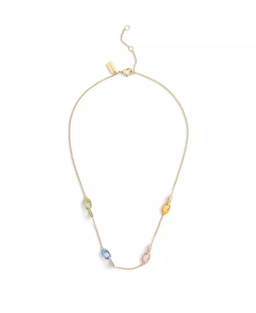 Coach Faux Stone Signature Pavé C Strand Necklace 1