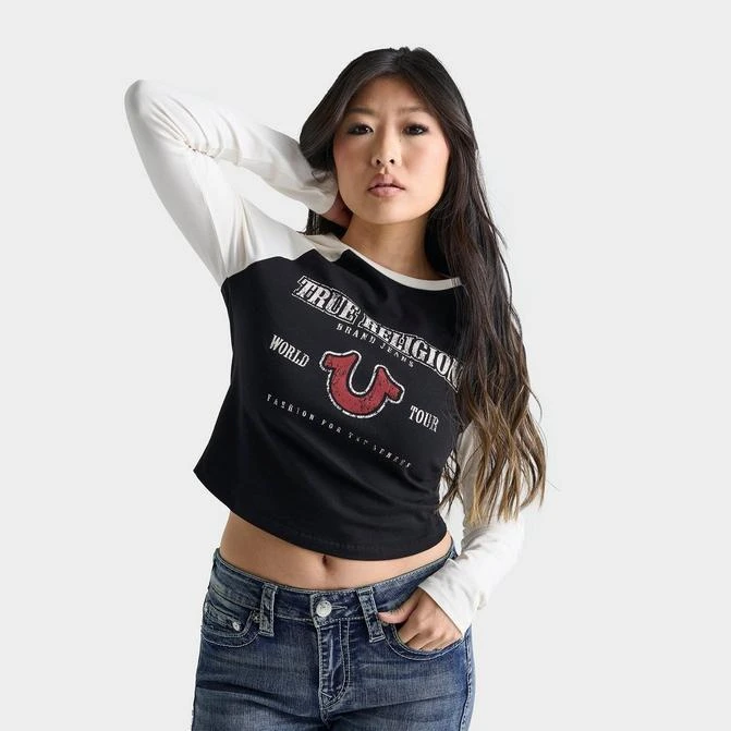 True Religion Women's True Religion Raglan Long-Sleeve T-Shirt 1