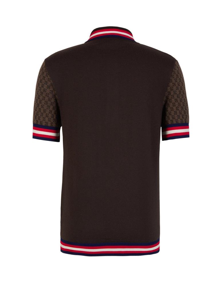 Balmain Balmain Monogram Printed Short Sleeved Polo Shirt