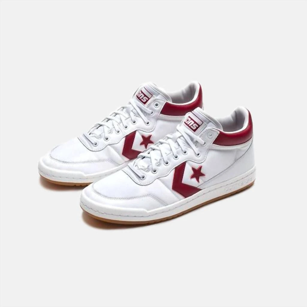Converse Men's Fastbreak Pro Mid Sneaker In White/red 2
