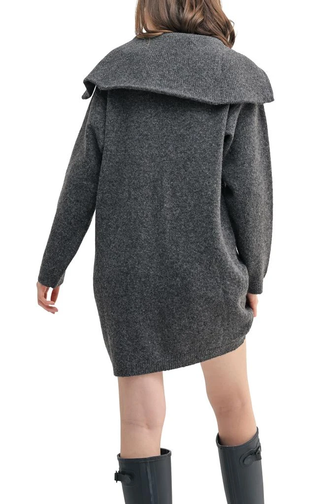ALL IN FAVOR Zip Collar Long Sleeve Mini Sweater Dress 3