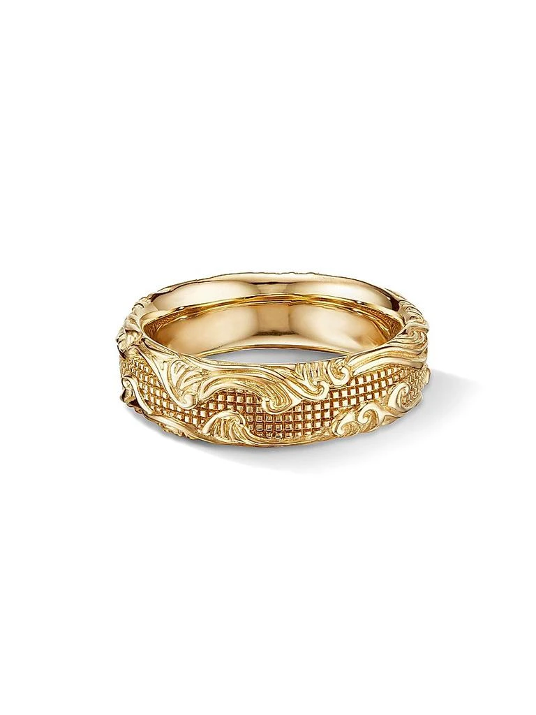 David Yurman Waves Band Ring in 18K Yellow Gold, 7MM