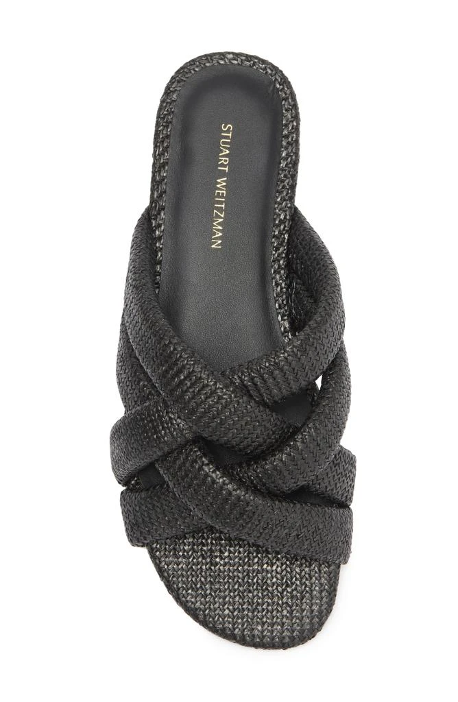 Stuart Weitzman Crossover Raffia Slide Sandal 5