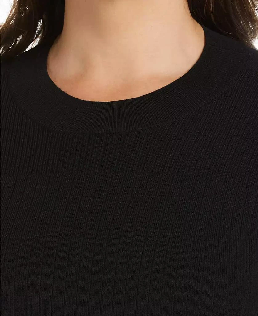 ELLA Rafaella Plus Size Mixed Rib Mock Neck Sleeveless Sweater 3