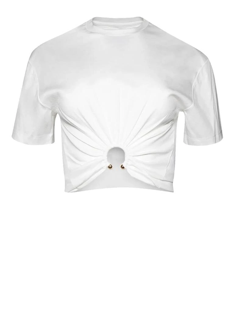 Paco Rabanne Paco Rabanne Ring-Embellished Cropped T-Shirt 1