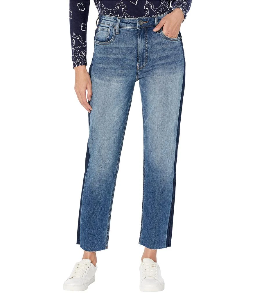 KUT from the Kloth Elizabeth High-Rise Fab Ab-Raw Hem-Shadow At Side in Designer