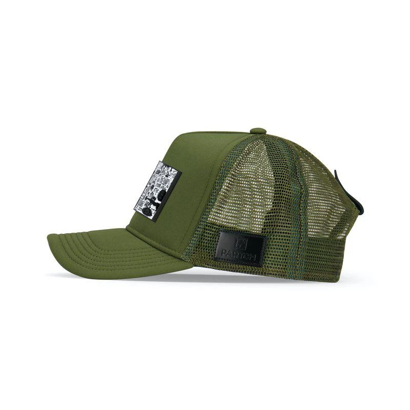 Partch Trucker Hat Kaki Removable Pop Love White/Black Art 2