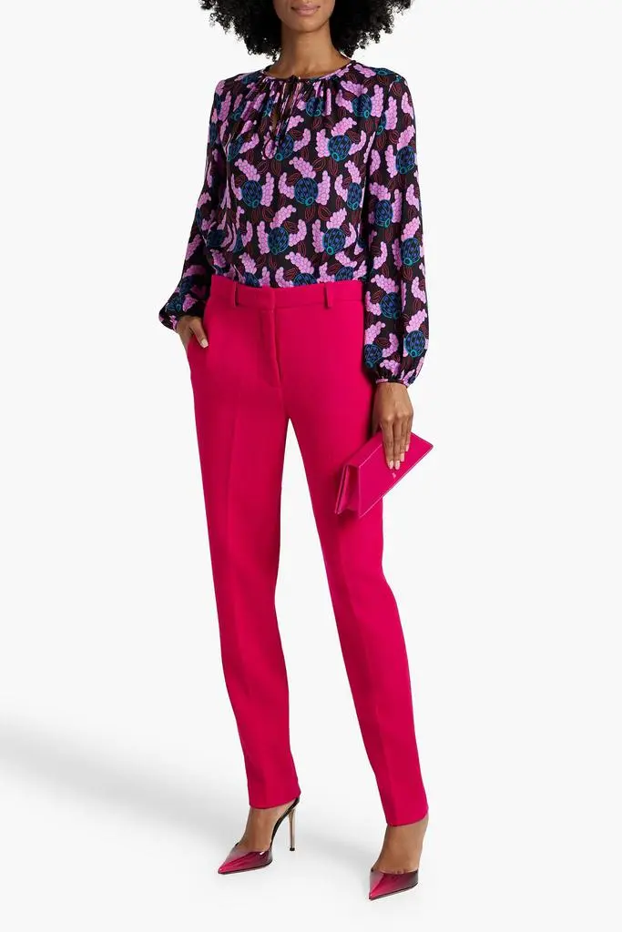Diane von Furstenberg Freddie printed crepe blouse 2