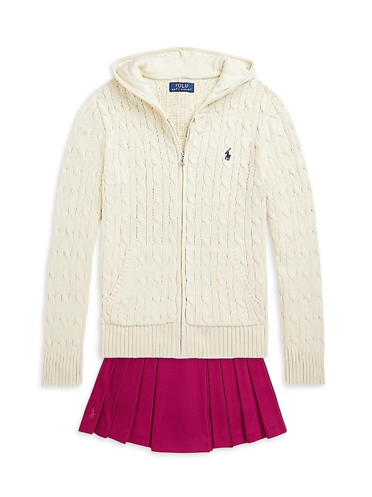 Ralph Lauren Little Girl's & Girl's Cotton Cable-Knit Zip-Up Sweater