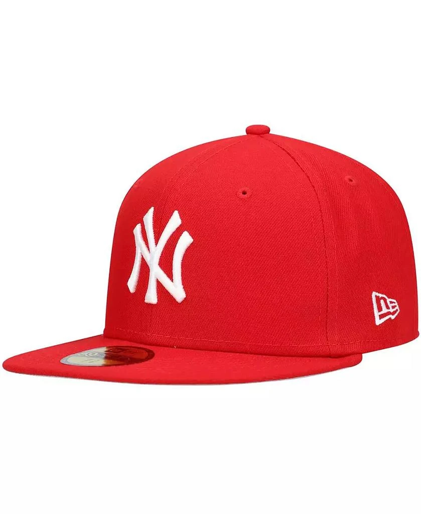 New Era Men's Red New York Yankees Logo White 59FIFTY Fitted Hat 1