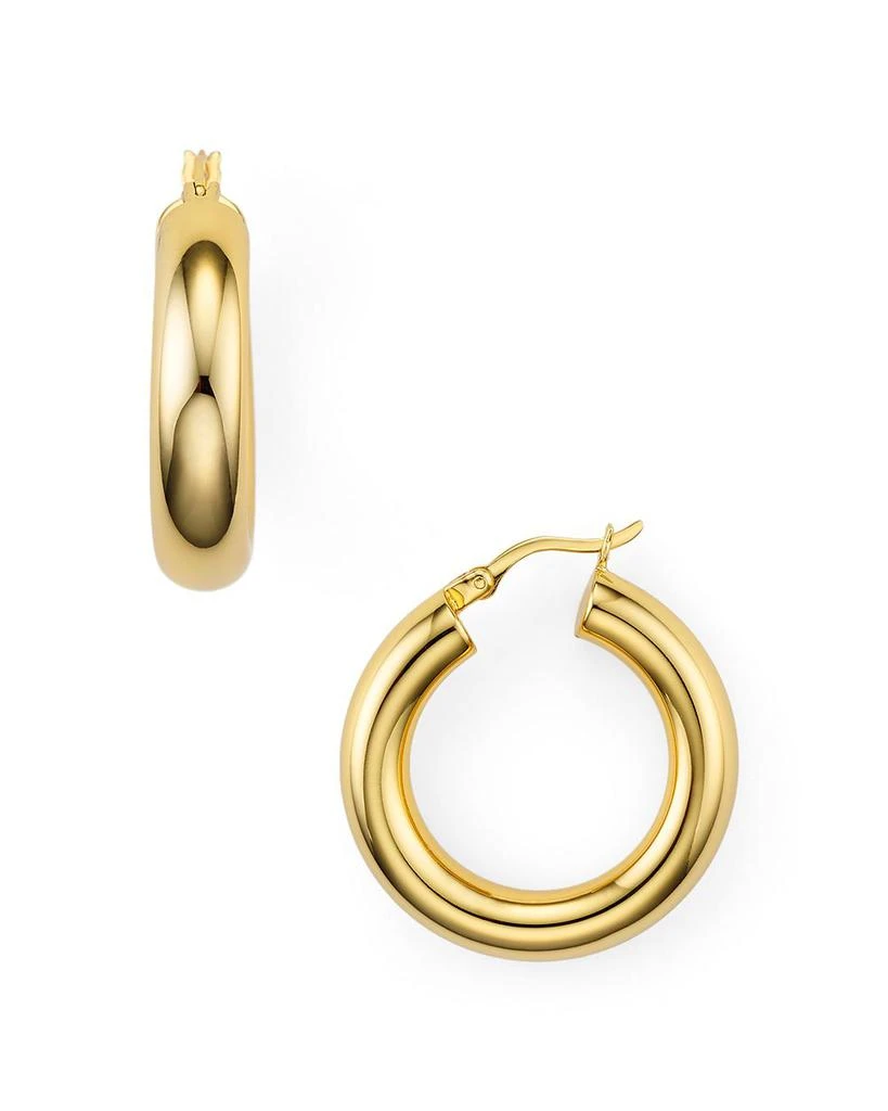 Argento Vivo Tube Hoop Earrings in Sterling Silver, 18K Gold-Plated Sterling Silver or 18K Rose Gold-Plated Sterling Silver 1