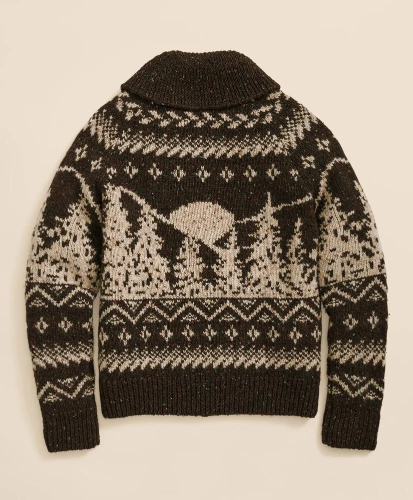 Brooks Brothers Donegal Wool Emblem Chunky Zip Cardigan 7