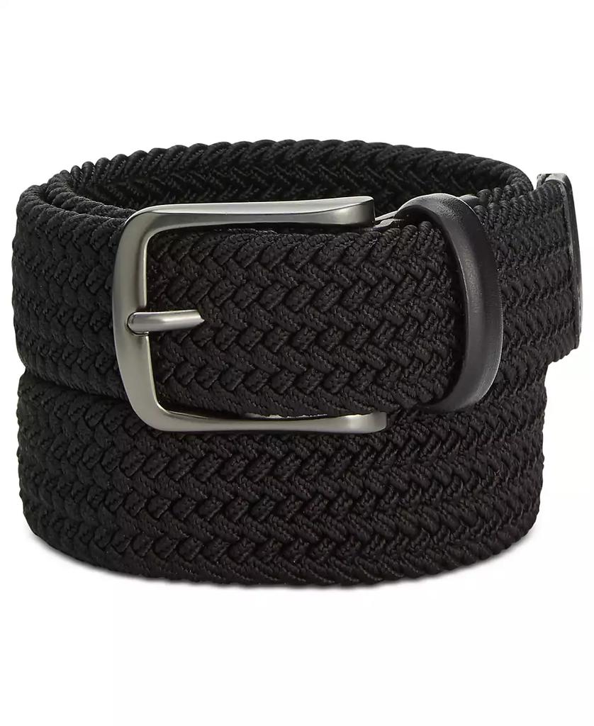 Perry Ellis Men
s Webbed Leather-Trim Belt
