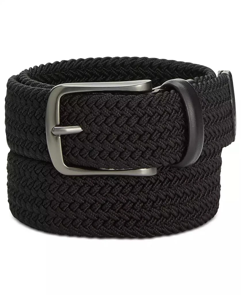 Perry Ellis Men
s Webbed Leather-Trim Belt 1