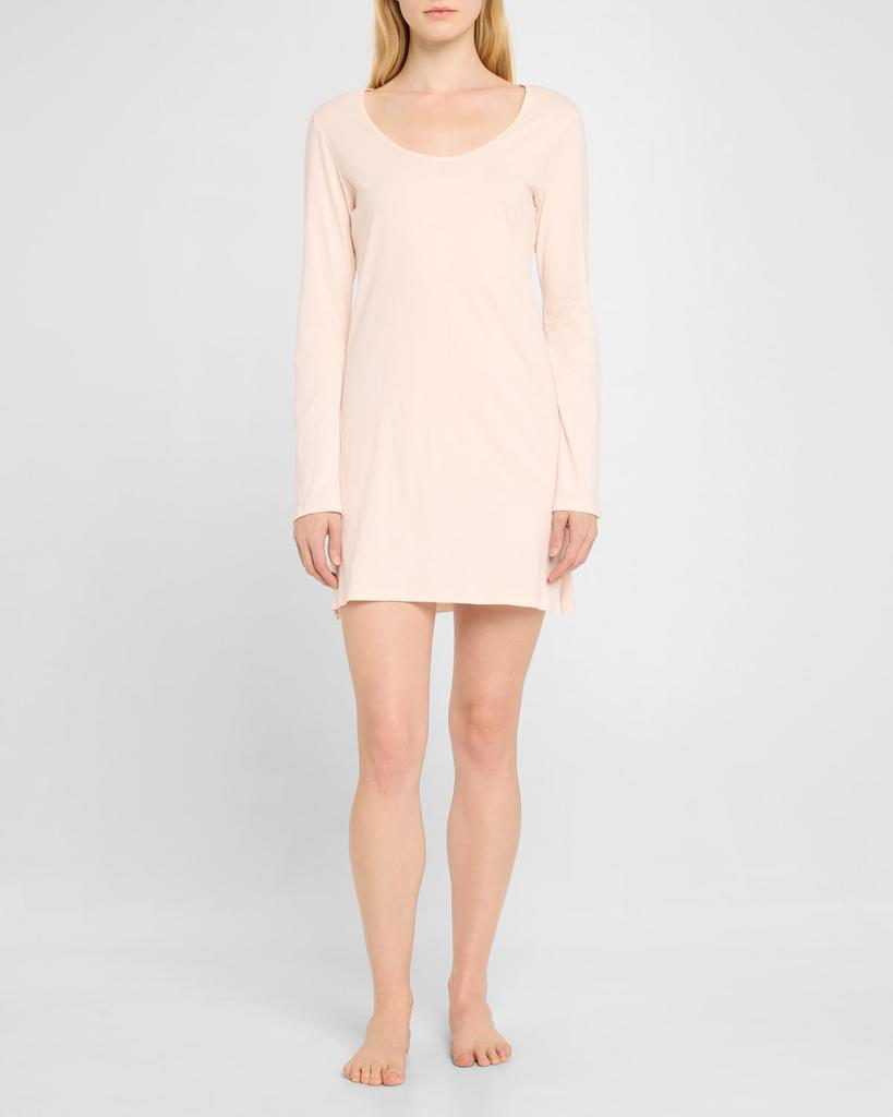Skin Carmine Long-Sleeve Cotton Sleepshirt