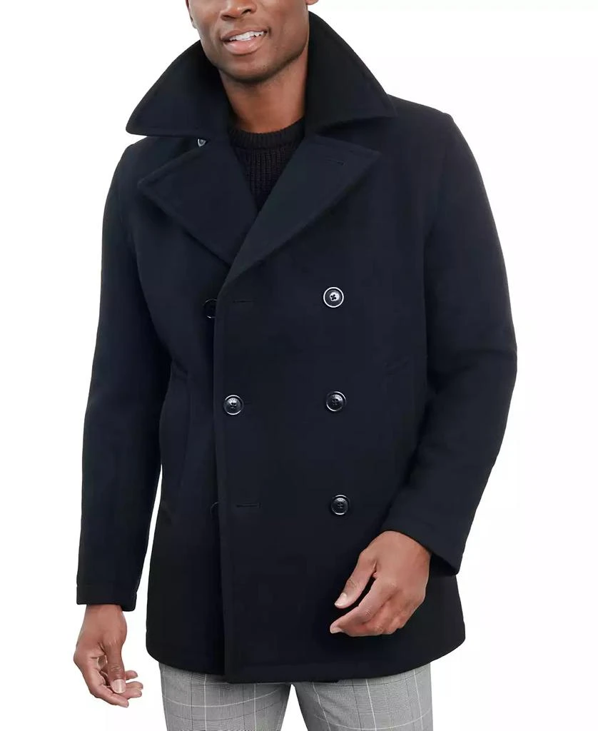 London Fog Men Double-Breasted Wool Blend Peacoat 3