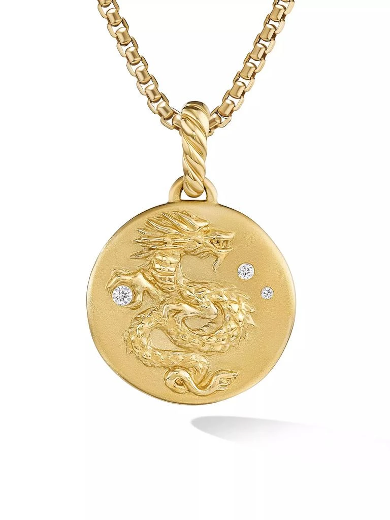 David Yurman Dragon Amulet in 18K Yellow Gold with Diamonds 1