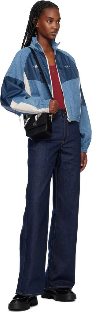 AMIRI Blue 'MA' Quad High Rise Wide Jeans 4