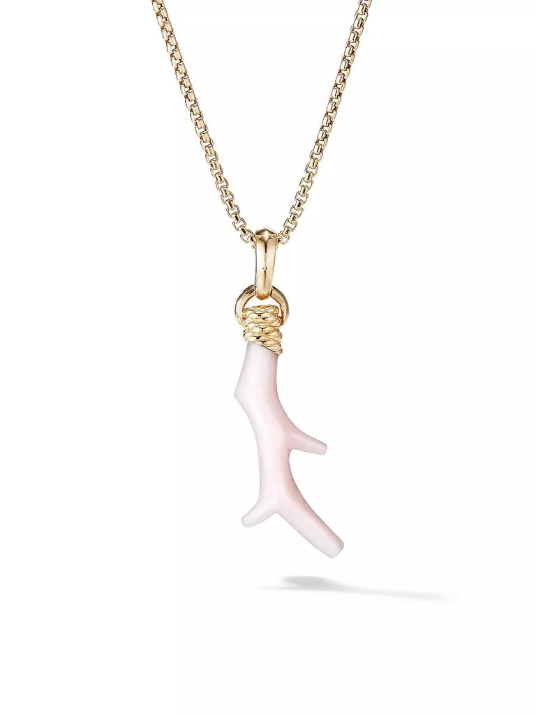 David Yurman Amulets 18K Yellow Gold & Pink Opal Talisman Pendant 1