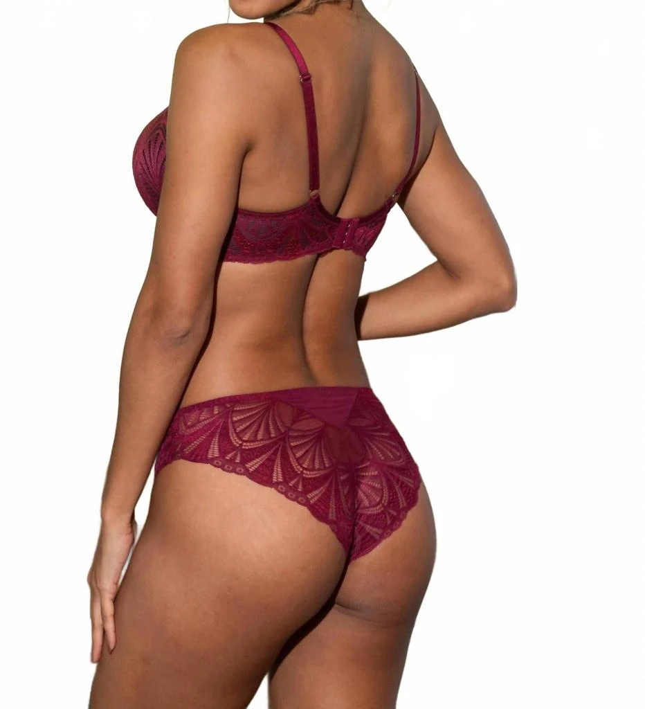 Pour Moi New Romance Padded Push-Up Plunge Bra In Cherry Red 2