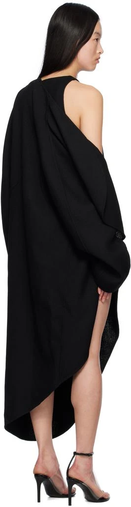 Alaïa Black Wool Gazar Wrap Coat 3