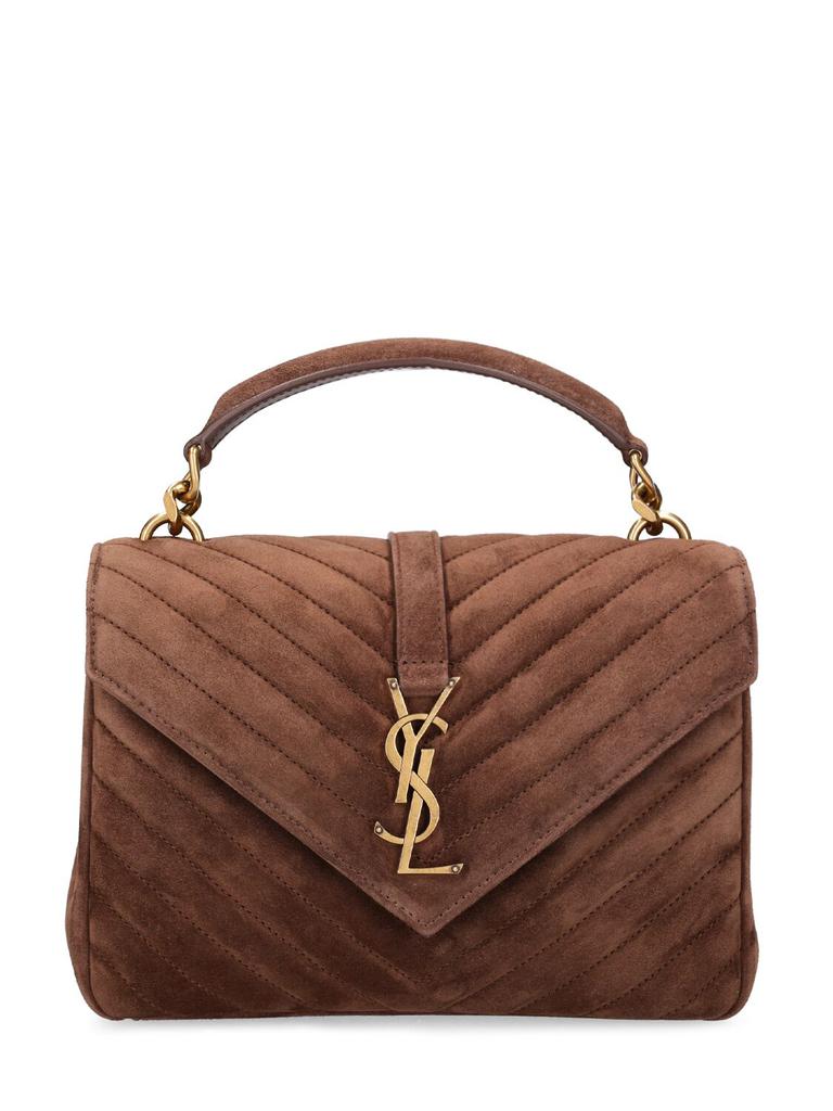 Ysl, Saint Laurent, Spontini Black Suede Saddle Shape