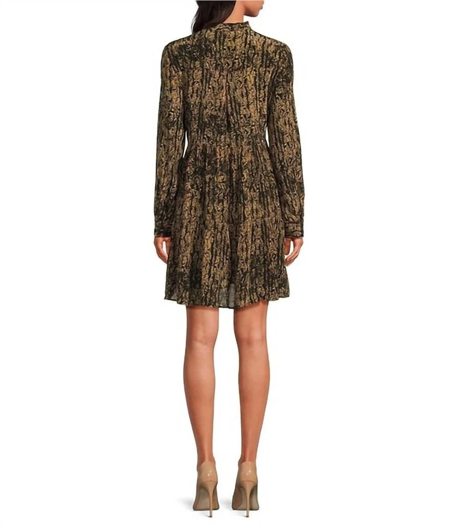 Elan Elan - Long Sleeve Baby Doll Dress With Tie 2