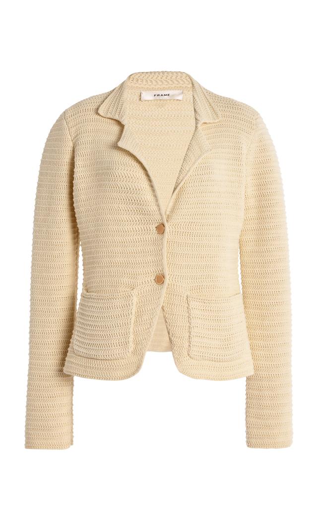 FRAME FRAME - The Crochet Cotton Blazer - Ivory - XS - Moda Operandi