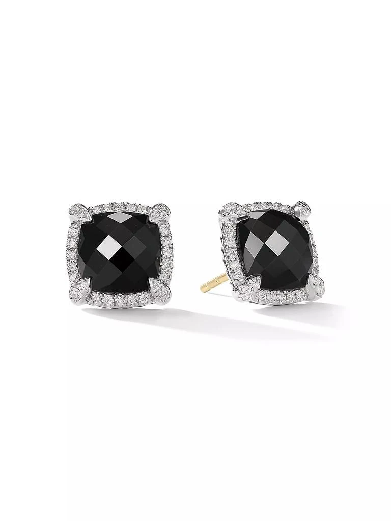 David Yurman Chatelaine Pavé Bezel Stud Earrings in Sterling Silver 1