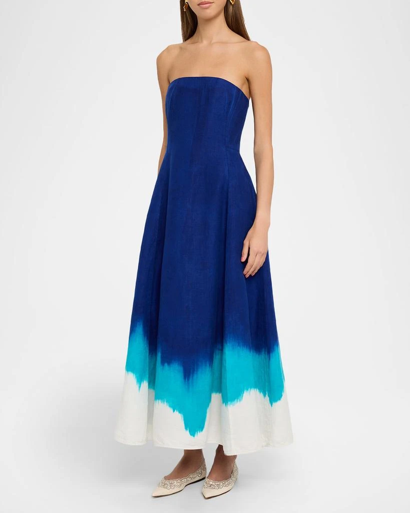 Gabriela Hearst Alessia Strapless Tie-Dye Dress 4