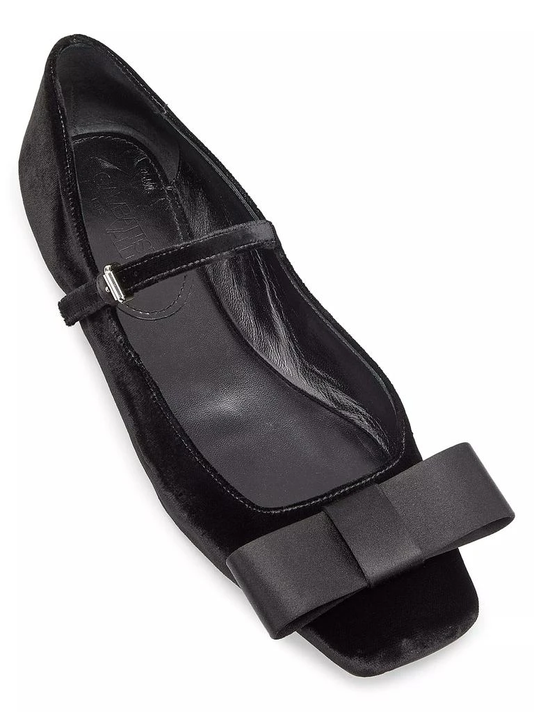 Giambattista Valli Bow-Detailed Velvet Ballerina Flats 4